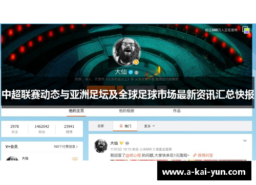 中超联赛动态与亚洲足坛及全球足球市场最新资讯汇总快报 中超联赛动态与亚洲足坛及全球足球市场最新资讯汇总快报