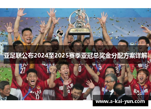 亚足联公布2024至2025赛季亚冠总奖金分配方案详解